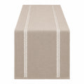Chemin de Table Beige avec Bordure Brodée 180x35
