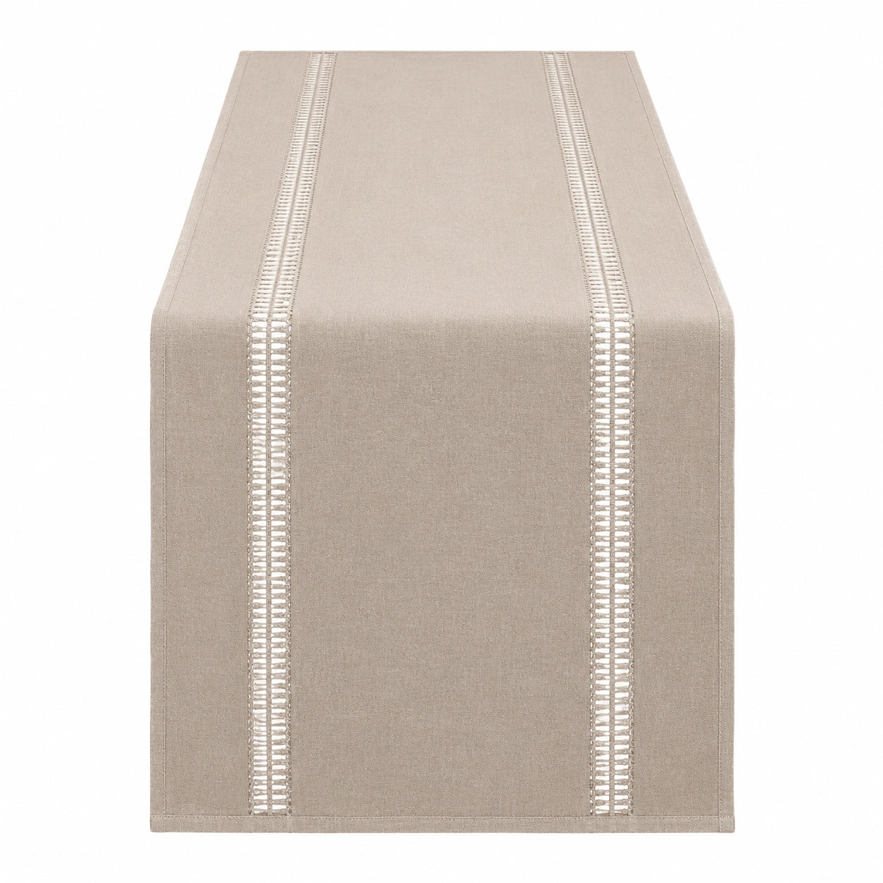 Chemin de Table Beige avec Bordure Brodée 180x35
