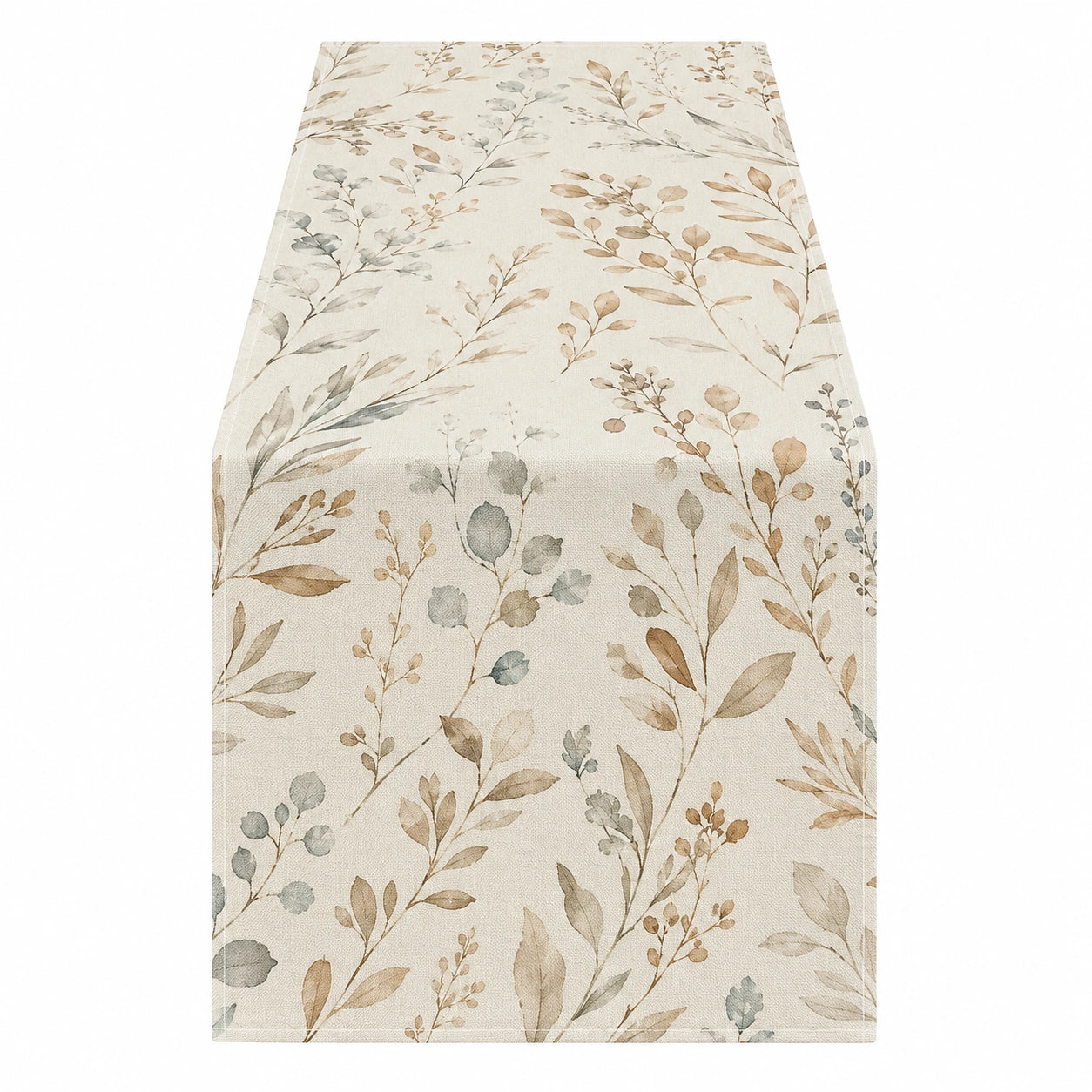 Chemin de table floral aquarelle beige