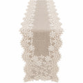 Chemin de Table en Dentelle Beige avec Bord Floral