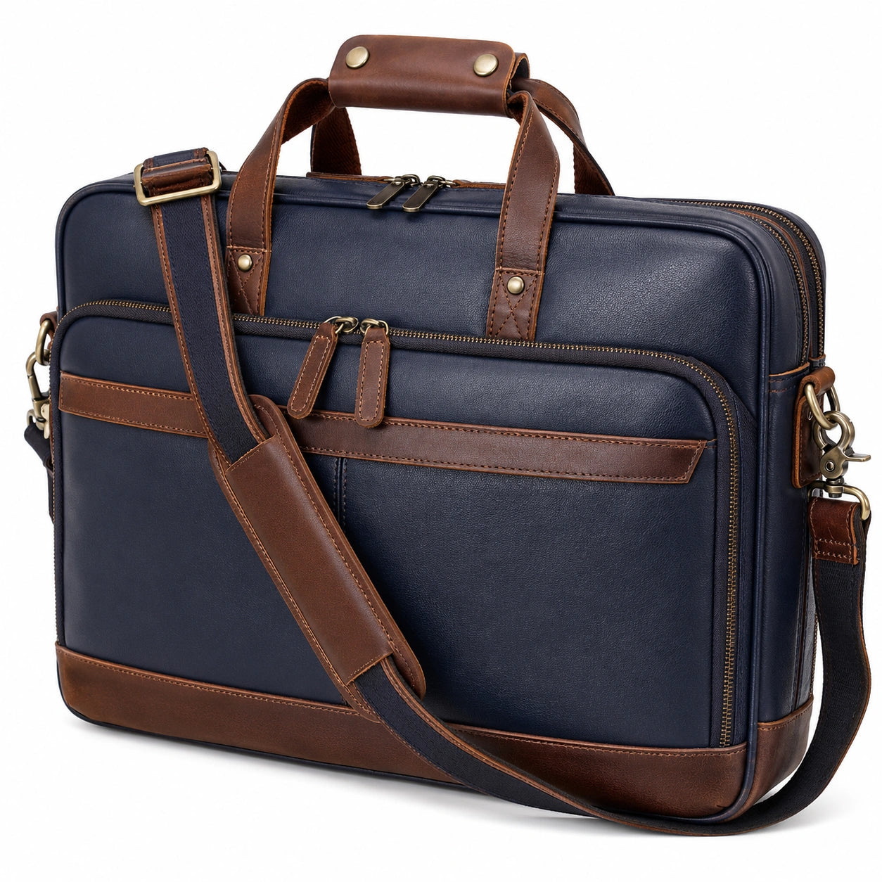 Sacoche pour Ordinateur Portable Bleu et Marron