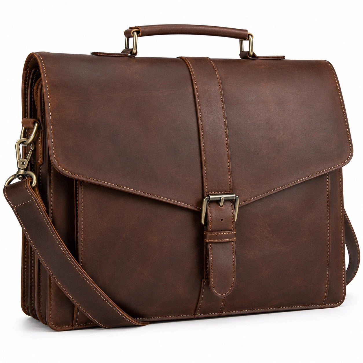 Sacoche classique marron avec bandoulière réglable