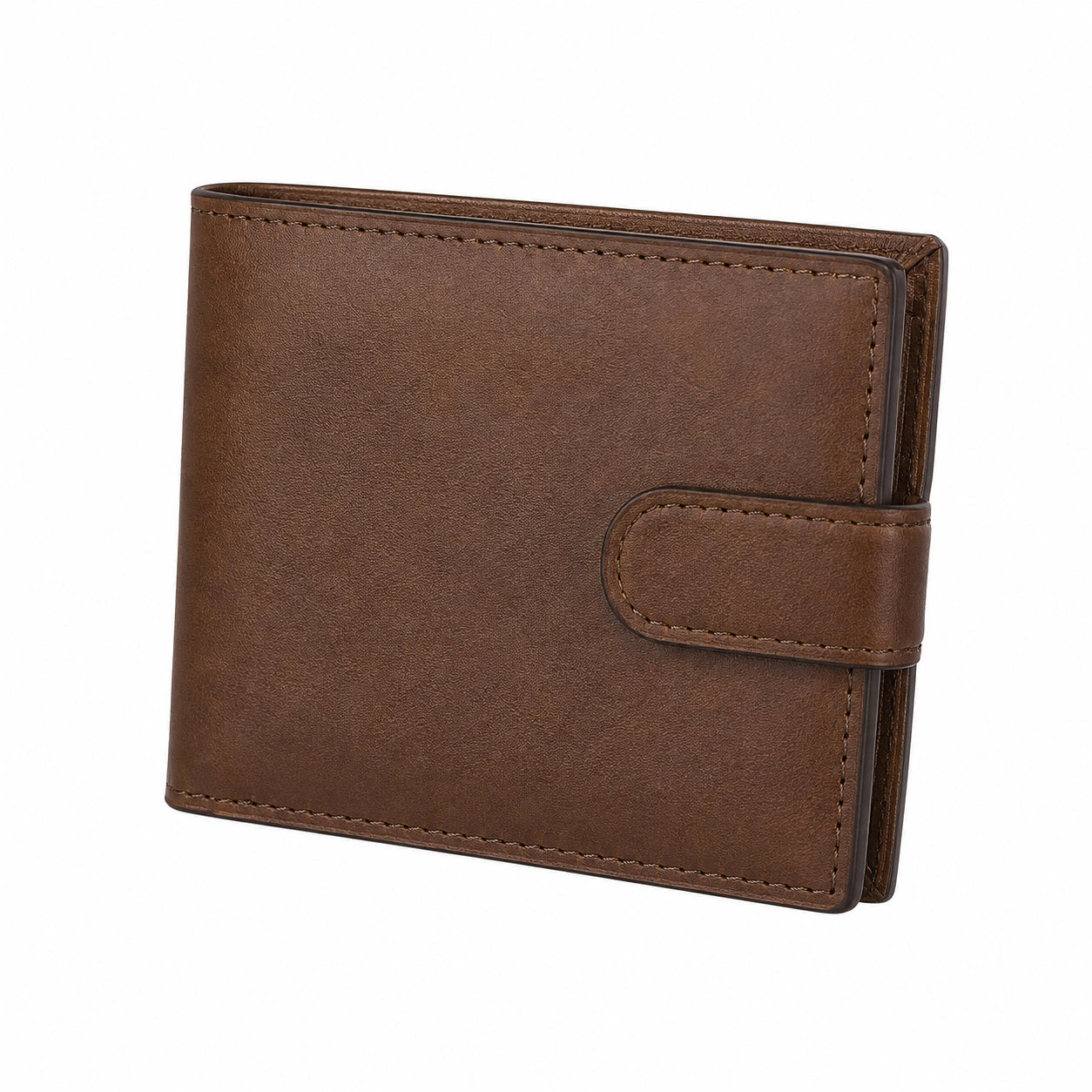 Portefeuille pour homme marron avec fermeture à pression