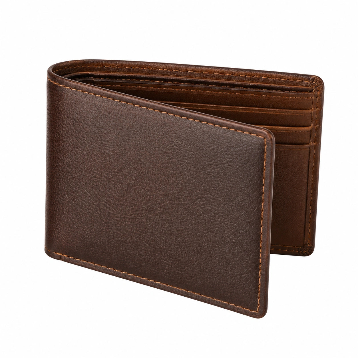 Portefeuille bifold homme marron avec compartiments