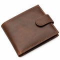 Portefeuille Bifold unisexe marron avec fermeture à pression