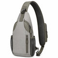 Sacoche bandoulière ergonomique gris et kaki