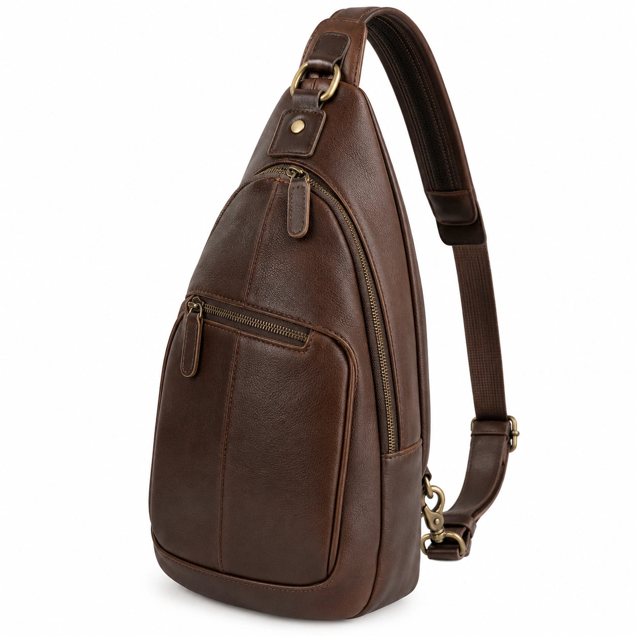 Sacoche Bandoulière Ergonomique en Cuir Marron