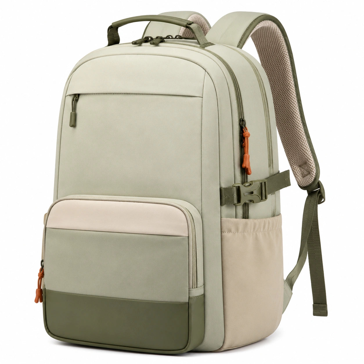 Sac à dos multifonctions vert clair/beige unisexe 25L