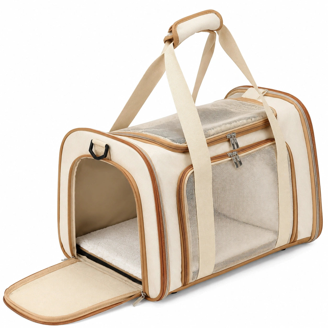 Sac de Transport pour Animaux Portable Beige