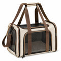 Sac de transport pour animaux avec ventilation en maille - Beige et Marron