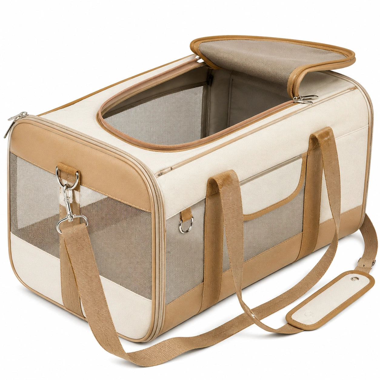 Sac de Transport pour Animaux avec Bandoulière Beige