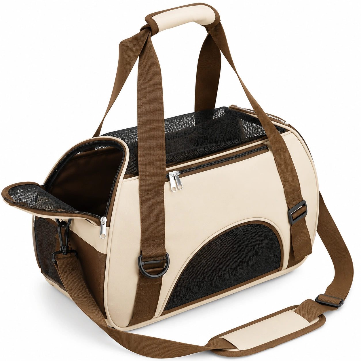 Sac de transport pour animaux 43x22x27 cm beige/marron